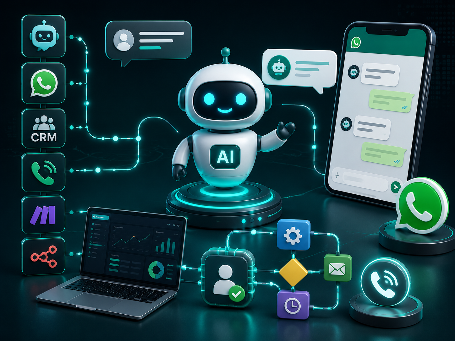 AI automation WhatsApp chatbot CRM automation India