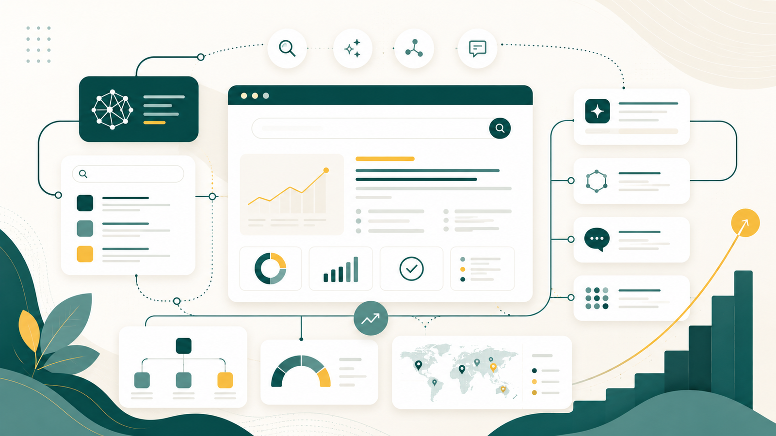 GrowingAI AI SEO services framework showing technical foundation, entity clarity, AI citations and conversion growth