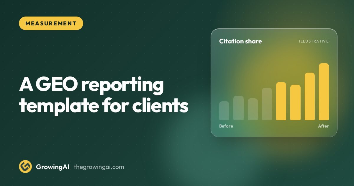 A GEO reporting template for clients: sections, fields and honest caveats