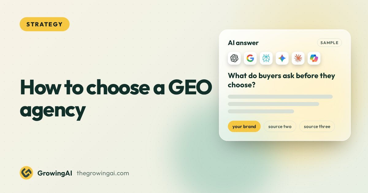 How to choose a GEO agency: 12 questions, red flags and fair proof